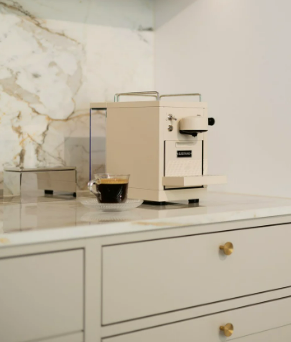 Sjöstrand - Espresso Capsule Machine Stainless Steel/Beige Edition